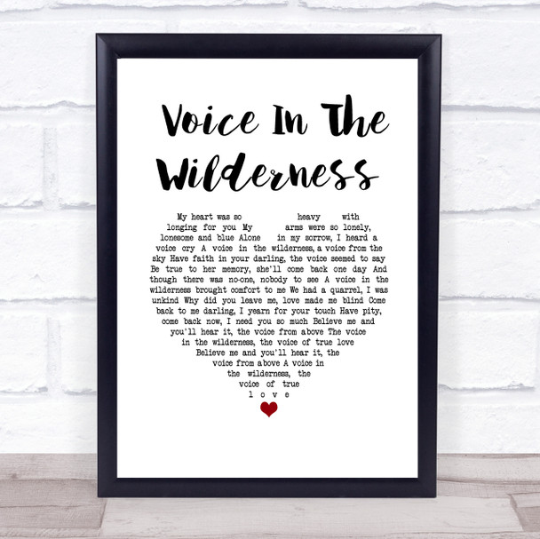 Cliff Richard A Voice In The Wilderness White Heart Song Lyric Wall Art Print