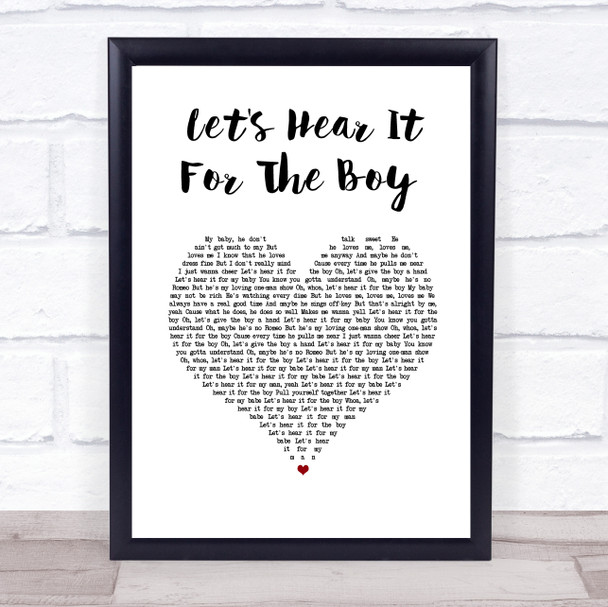 Deniece Williams Let's Hear It For The Boy White Heart Song Lyric Wall Art Print