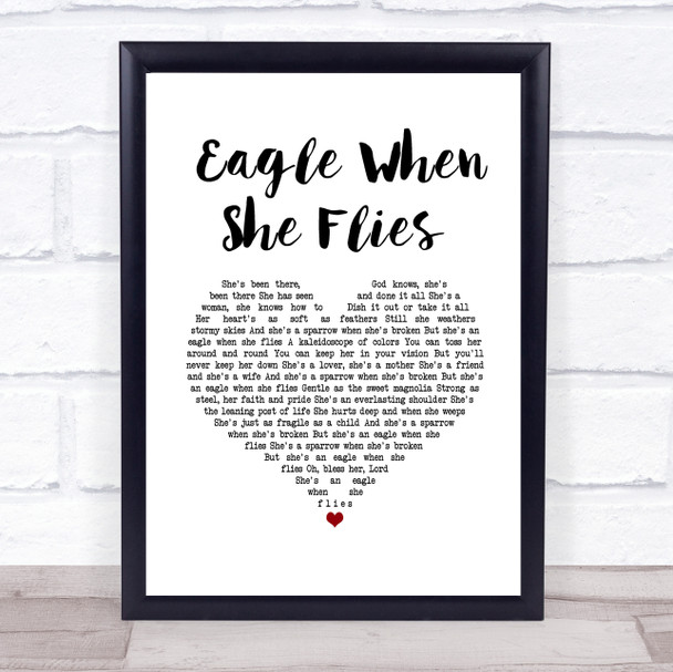 Dolly Parton Eagle When She Flies White Heart Song Lyric Wall Art Print