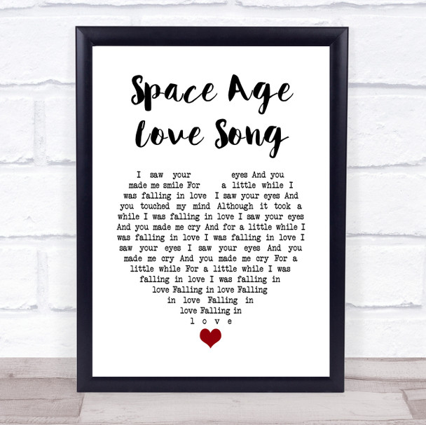 A Flock Of Seagulls Space Age Love Song White Heart Song Lyric Wall Art Print