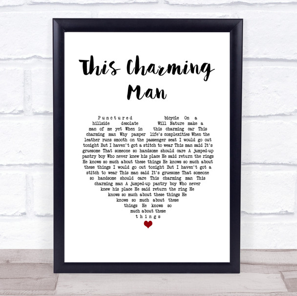 The Smiths This Charming Man White Heart Song Lyric Wall Art Print