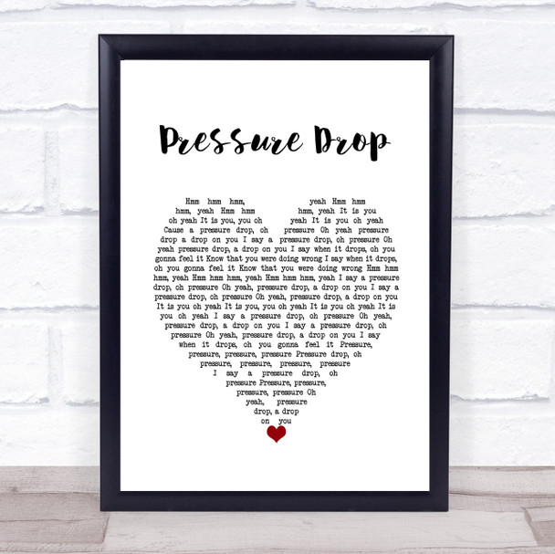 Toots And The Maytals Pressure Drop White Heart Song Lyric Wall Art Print