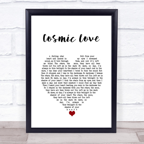 Florence + The Machine Cosmic Love White Heart Song Lyric Wall Art Print