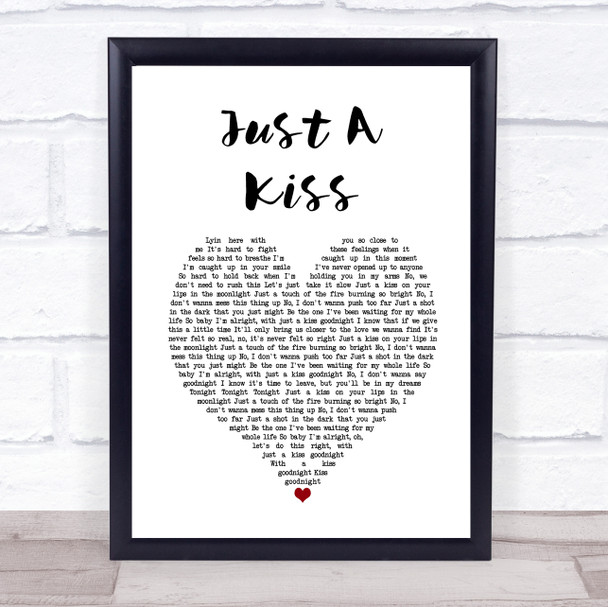 Lady Antebellum Just A Kiss White Heart Song Lyric Wall Art Print