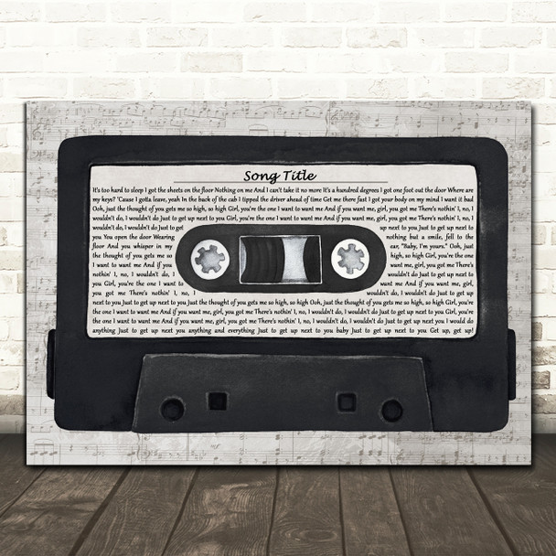 Any Song Lyrics Custom Music Script Cassette Tape Song Lyric Print