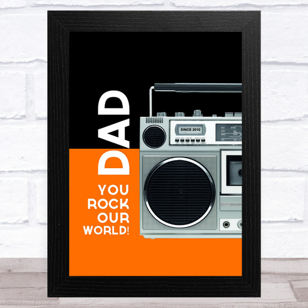 Music Speaker Dad You Rock Dad Father's Day Gift Wall Art Print