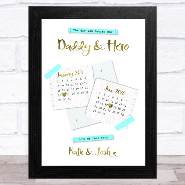 Day You Became Our Dad Two Child Personalized Dad Father's Day Gift Print