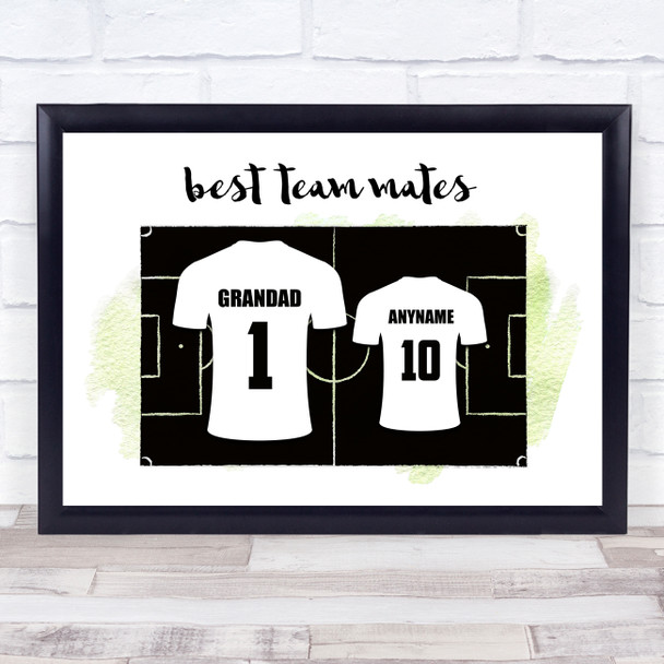 Grandad team Mates Football Shirts White Personalized Father's Day Gift Print