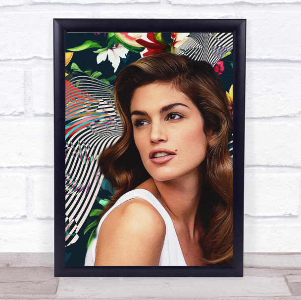 Cindy Crawford Floral Stripes Photographic Wall Art Print