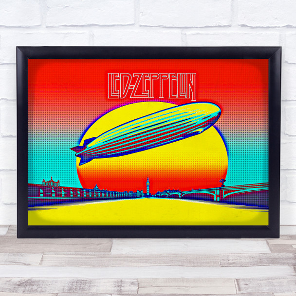 Led Zeppelin Mother Ship Pop Art Over City Wall Art Print