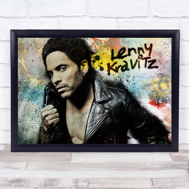 Lenny Kravitz Graffiti Splatter Wall Art Print