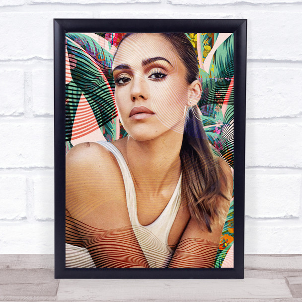 Jessica Alba Retro Botanical Wall Art Print