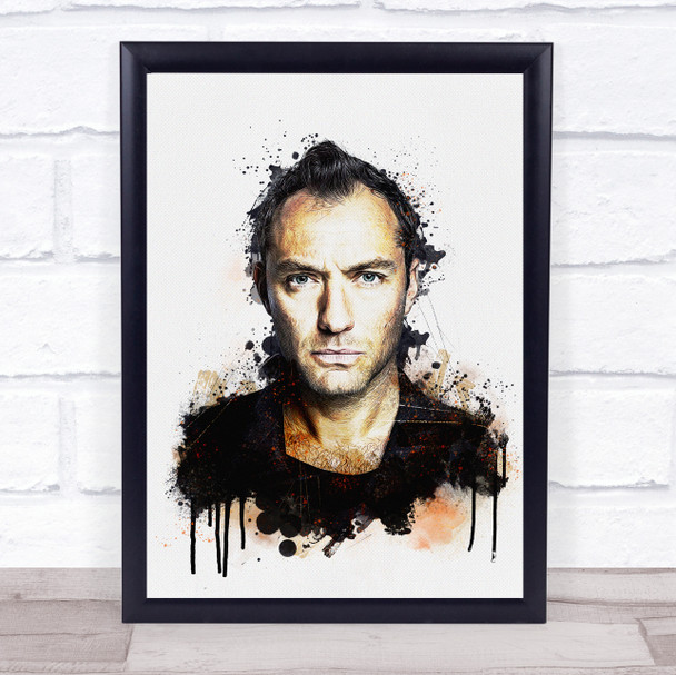 Jude Law Splatter Wall Art Print