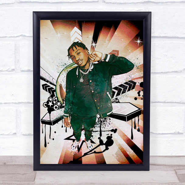 Lil Tjay Retro Wall Art Print