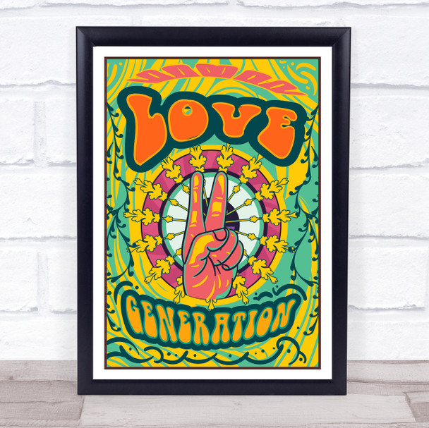 Psychedelic Hippie Peace Love Generation Wall Art Print