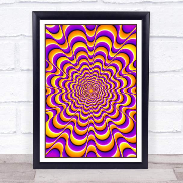 Psychedelic Yellow Purple Flower Wall Art Print