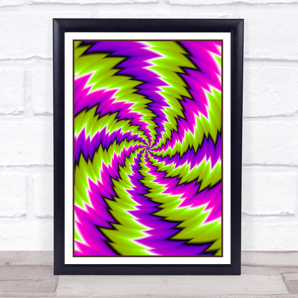 Psychedelic Purple Green Swirl Wall Art Print