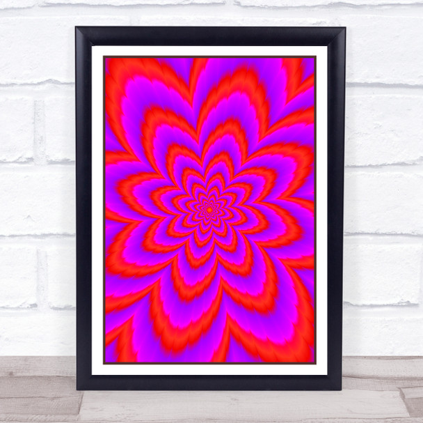 Psychedelic Purple Red Flower Wall Art Print