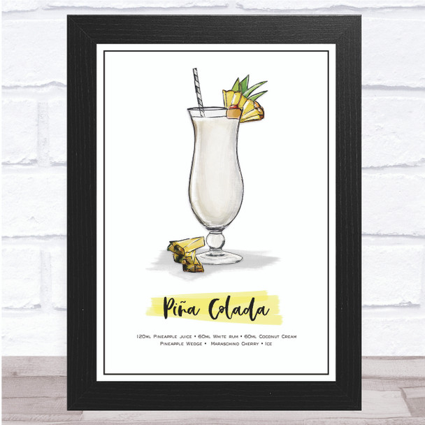 Piña Colada Cocktail Wall Art Print