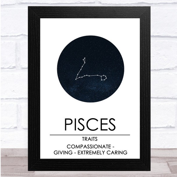 Zodiac Star Sign Constellation Pisces Wall Art Print