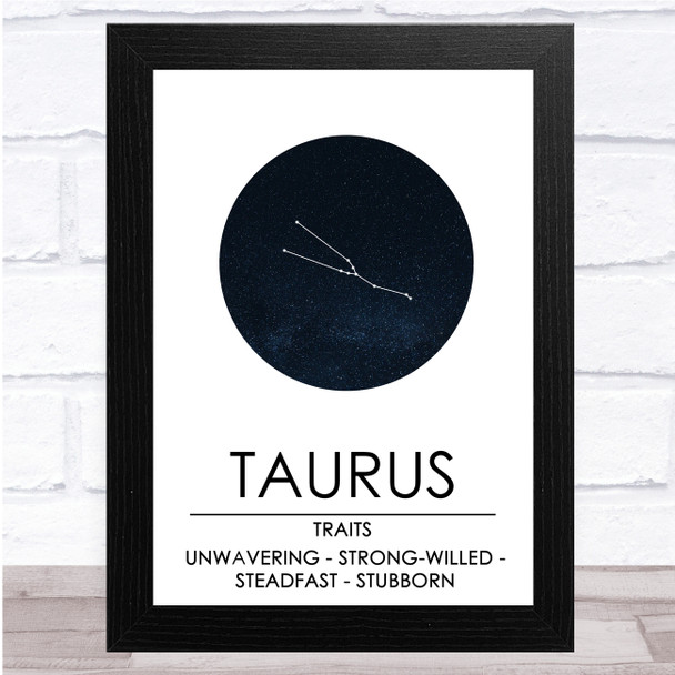 Zodiac Star Sign Constellation Taurus Wall Art Print