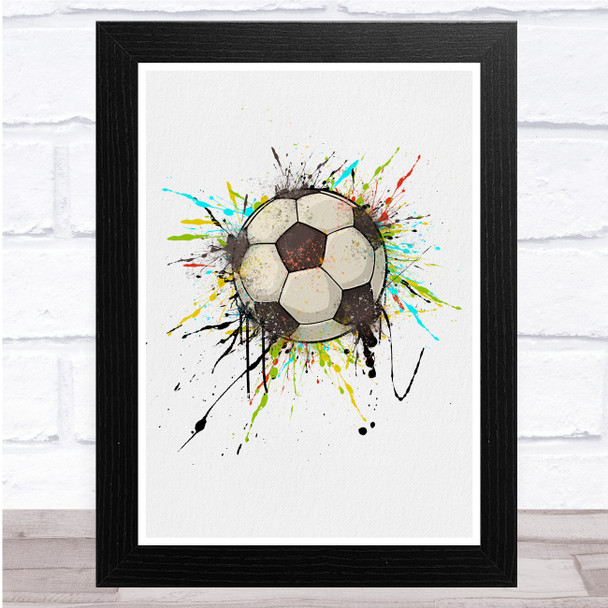 Football colorful Splatter Wall Art Print