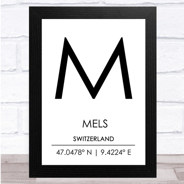 Mels Switzerland Wall Art Print