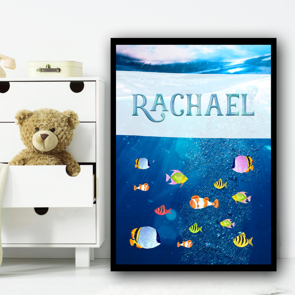 Under The Sea Multiple Fish Any Name Personalized Wall Art Print