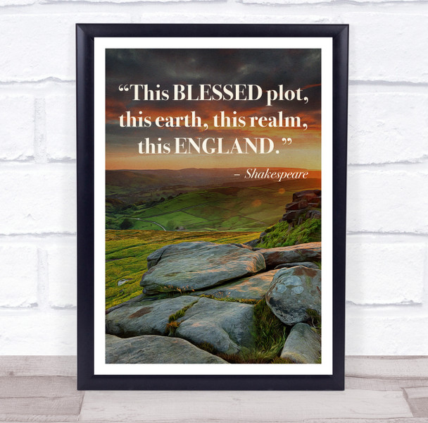 Shakespeare Bless Plot Quote Beautiful Sunset On Rocks Wall Art Print