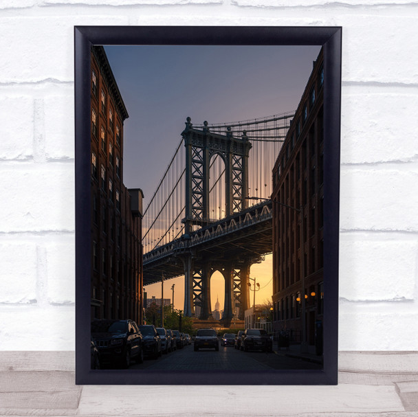 Brooklyn Bridge View New York Iconic Travel Sight Wall Art Print