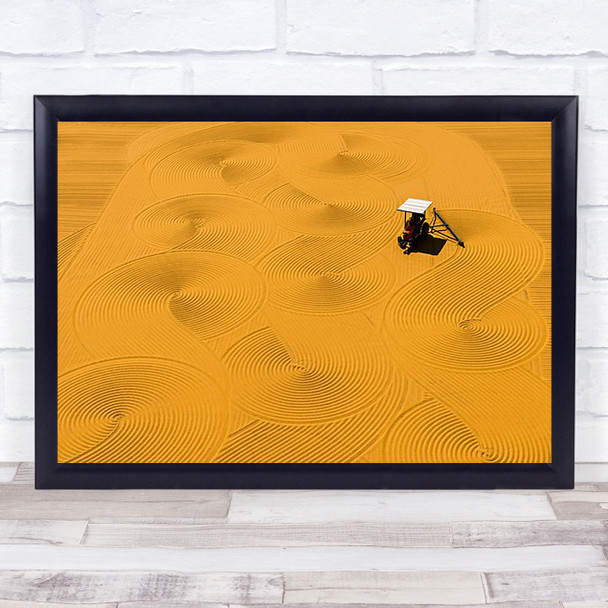 Bulgur drying Pattern Patterns Tractor Sand Lines Dry Farm Wall Art Print