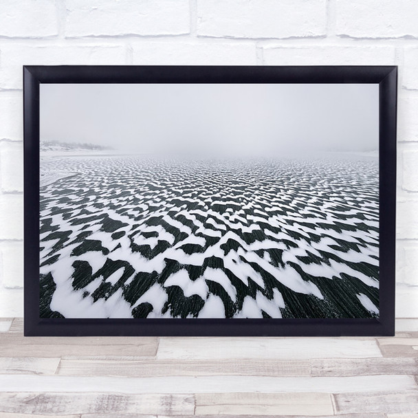 Camouflage Lake Pattern Abstract Winter Snow Ice Frost Wall Art Print