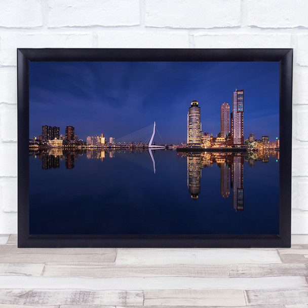 Fantasy Rotterdam Architecture Skyline Urban Water River Wall Art Print