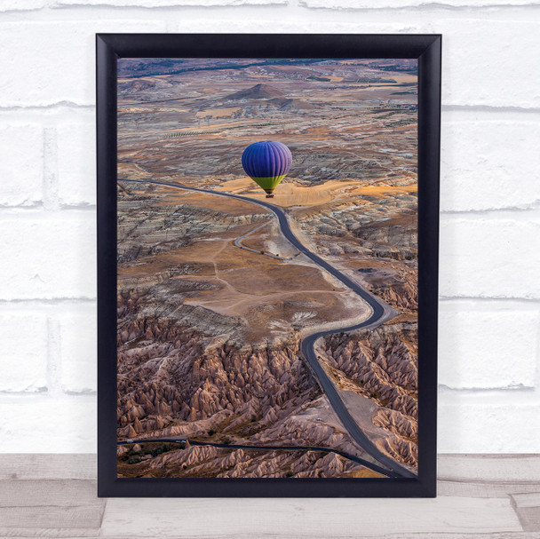 Follow The Path Balloon Hot Air Aerial Road Way Wall Art Print