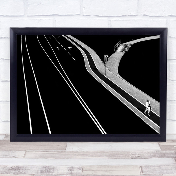 Individual Road Sidewalk Way Lines Arrow Direction Choice Woman Wall Art Print