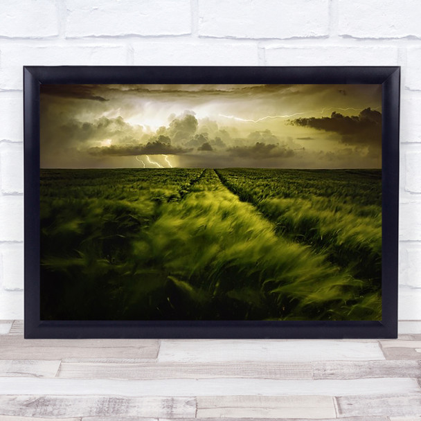 Journey To The Fierce Storm Barley Cloud Dark Field Night Road Art Print