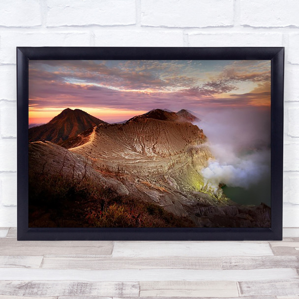 Jupiter's Sulphur Mines Volcano Sunrise Steam Cloud Smoke Mountain Art Print