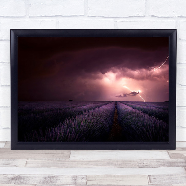 Lavender Fragrance Provence Summer Thunderstorm Night Creative Wall Art Print