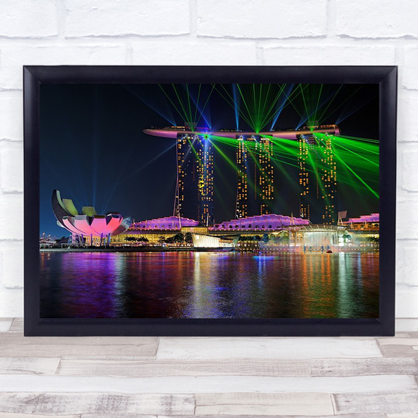 Marina Bay Sands Laser show Singapore Marina Bay Sands Laser-Lightshow Art Print