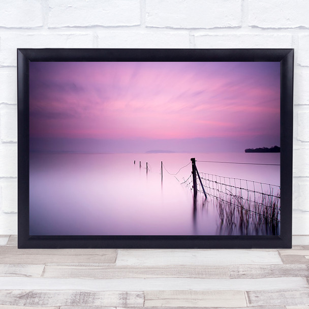 Milky Pink Lake Colour Ireland Killarney Fog Morning Canon Long Wall Art Print
