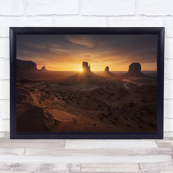 Monument Sunrise Arizona USA Desert Rock Navajo Utah Valley Canyon Art Print