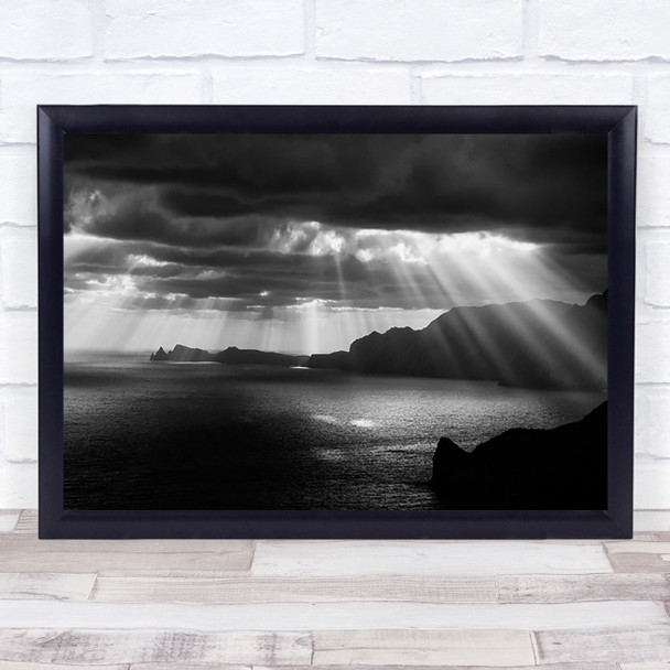 Morning Rays Rise Sunrise Sunray Light Ray Ocean Sea Seascape Wall Art Print