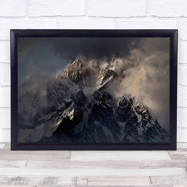 Mountain Storm Clouds Wind Peace Mountains Peak Top Summit Wall Art Print