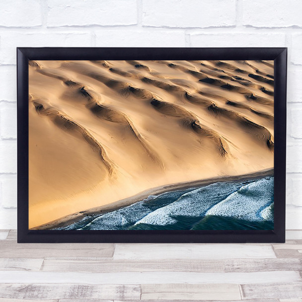 Namib desert Namibia Ocean Aerial Atlantic Sand Dune Dunes Wall Art Print
