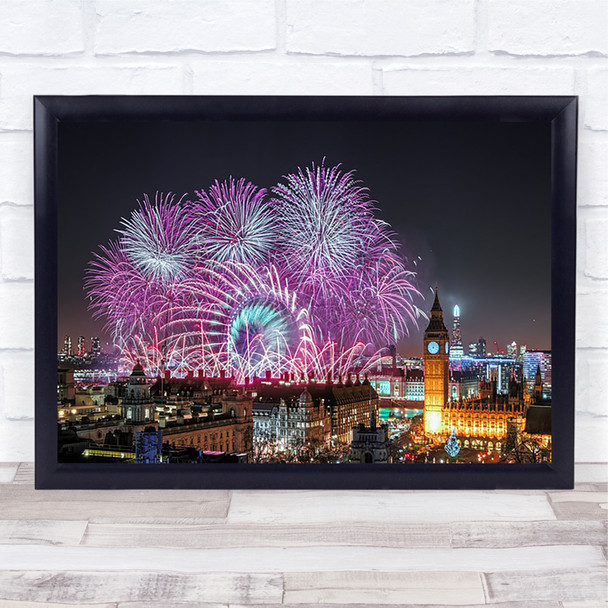 New Year Fireworks Celebration Party Festival Years Eve Wall Art Print