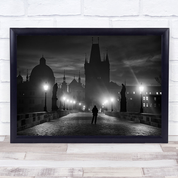 Prague Czech Republic Wv Bridge Silhouette Night Statue Sculpture Wall Art Print Prague Czech Republic Wv Bridge Silhouette Night Statue Sculpture Wall Art Print