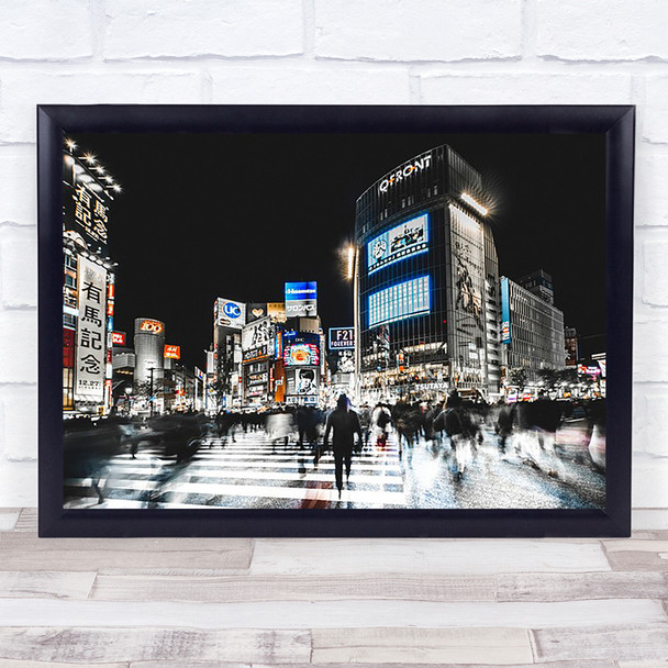 Shibuya Crossing Tokyo Street Japan People Metropolis Night Wall Art Print