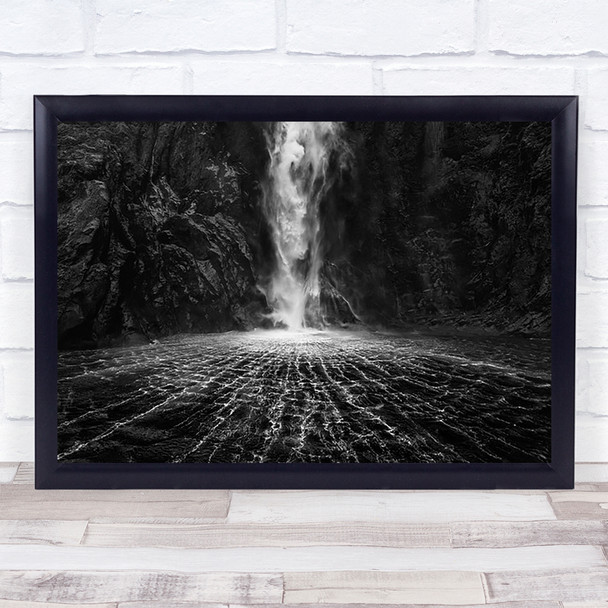 Sky Fall Waterfall Water Flow Flowing Perspective Rock Wall Art Print
