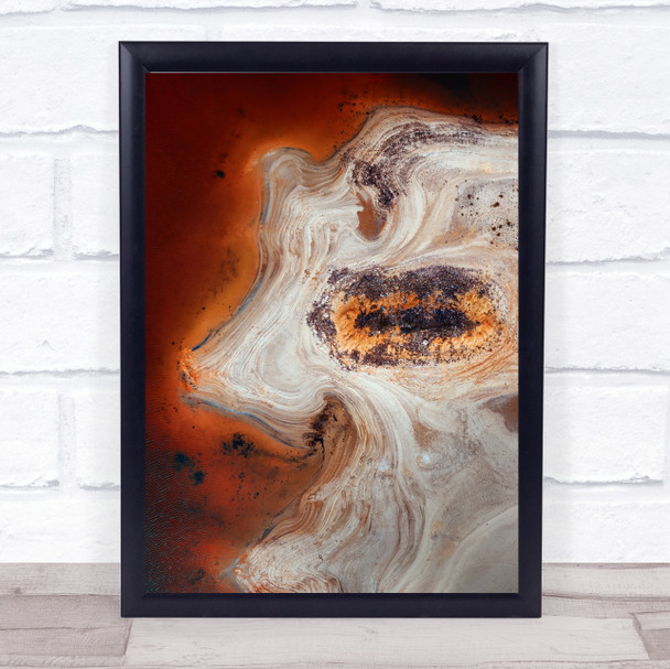 Some Earth 2 Aerial Above Orange Perspective Water Pattern Coast Wall Art Print