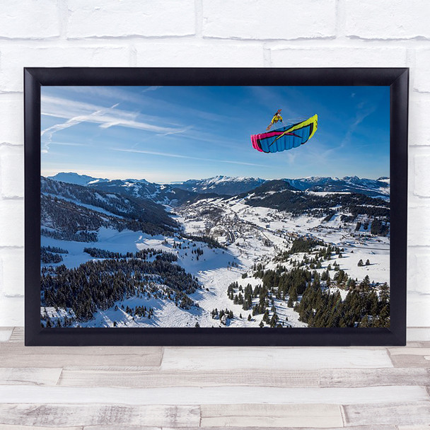 Speed riding in La Clusaz Action Stunt Daredevil Flight Art Print